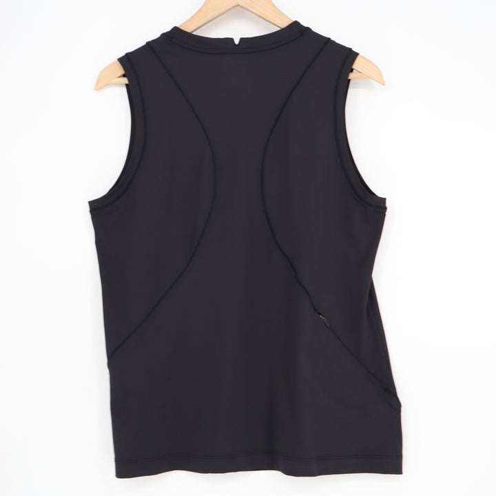 Athleta Sunchaser Tank Black Performance Sleeveless Top Zip Pocket Large