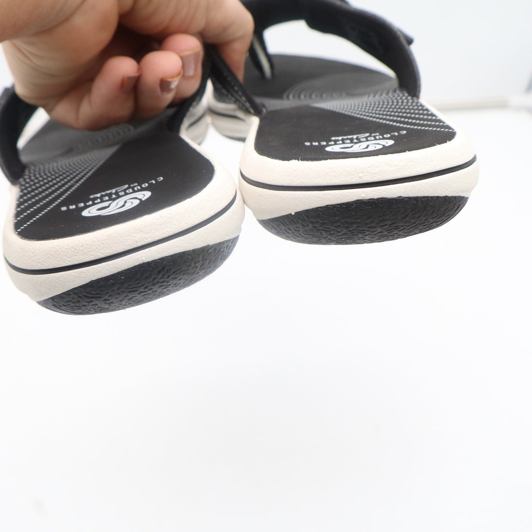 Clarks Cloudsteppers Womens 8 Black Arla Glison Thong Sandals Flip Flops