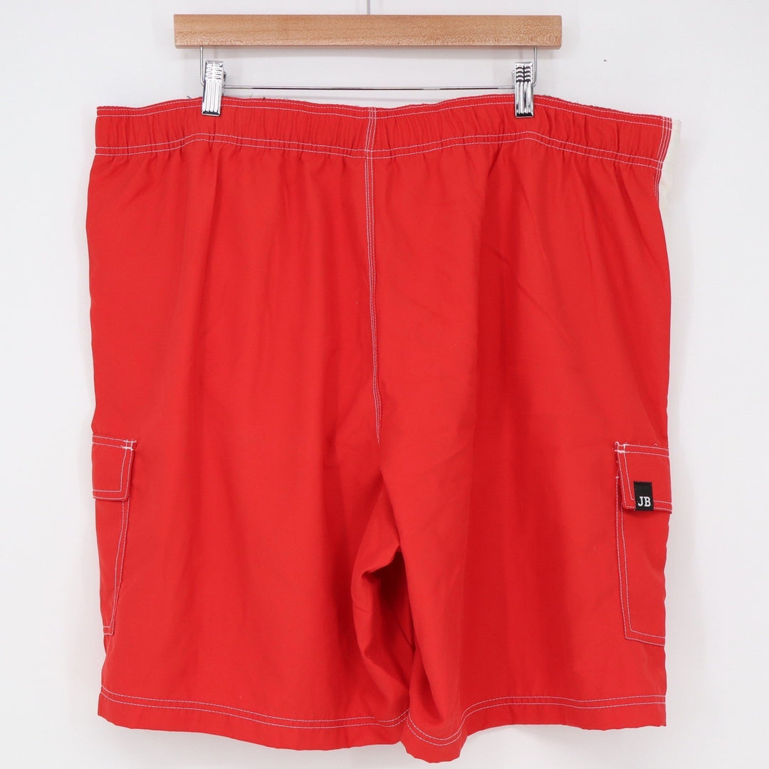 Joe Boxer Swim Trunks Mens XXL Red White Stripe Cargo Board Shorts Excellent