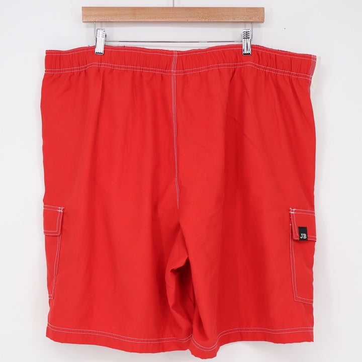 Joe Boxer Swim Trunks Mens XXL Red White Stripe Cargo Board Shorts Excellent
