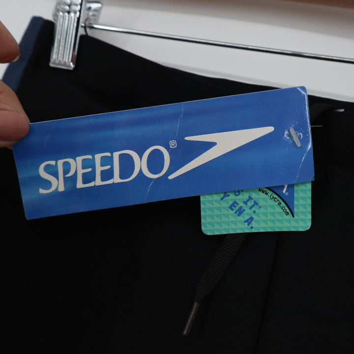 Speedo Mens Jammers Swim Shorts Black Blue Athletic Training Trunks Size 36 NEW
