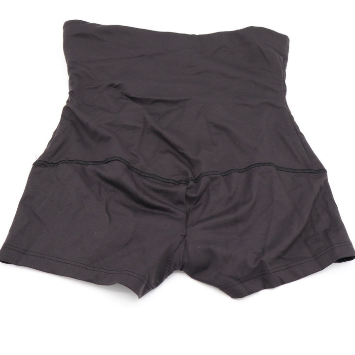 Maidenform Boyshort Shapewear Womens XL Black Cotton Stretch Firm High Waist