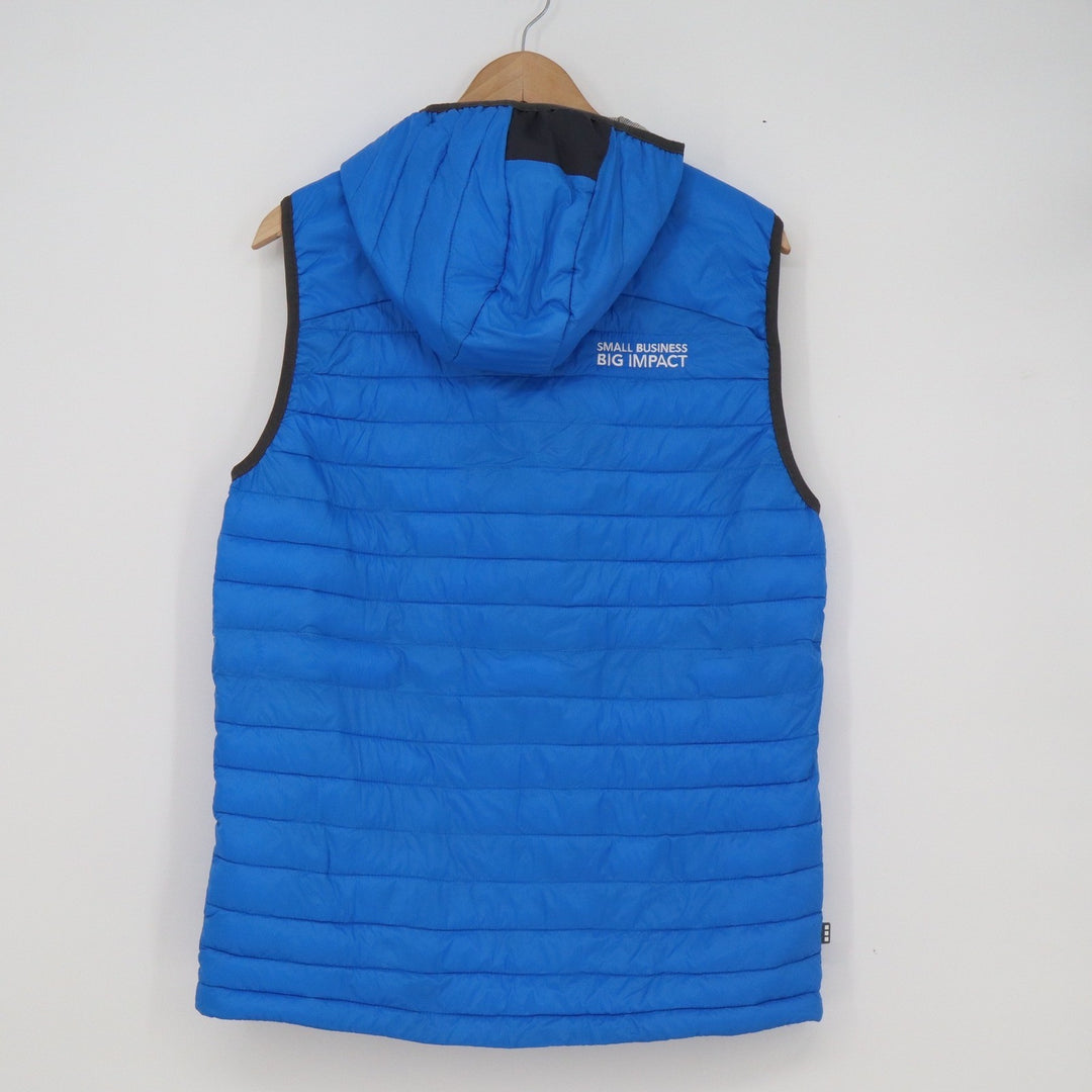Elevate Intuit Mens Blue Hooded Puffer Vest Quilted Packable Small