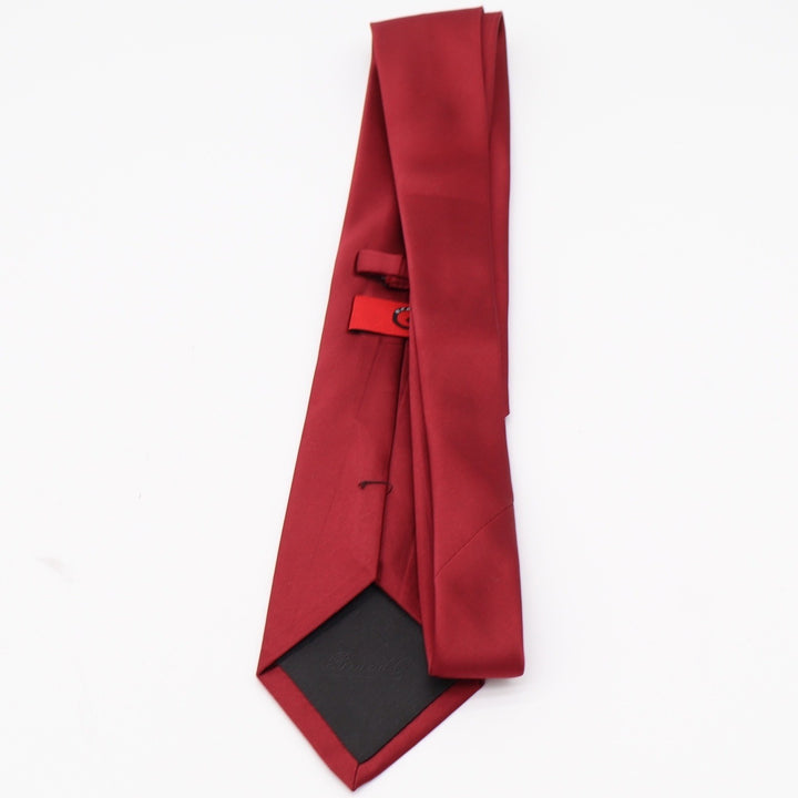Brand Q Necktie Mens OS Classic Solid Red Italian Design Excellent