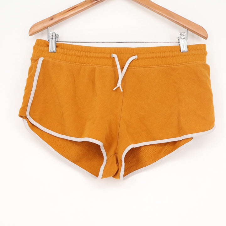 H&M Divided Mustard Yellow Dolphin Shorts White Piping Drawstring Womens Medium