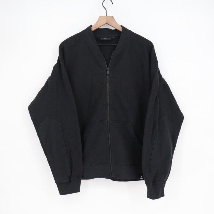 American Giant Fleece Bomber Jacket Mens Large Black Cotton Full Zip Relaxed Fit