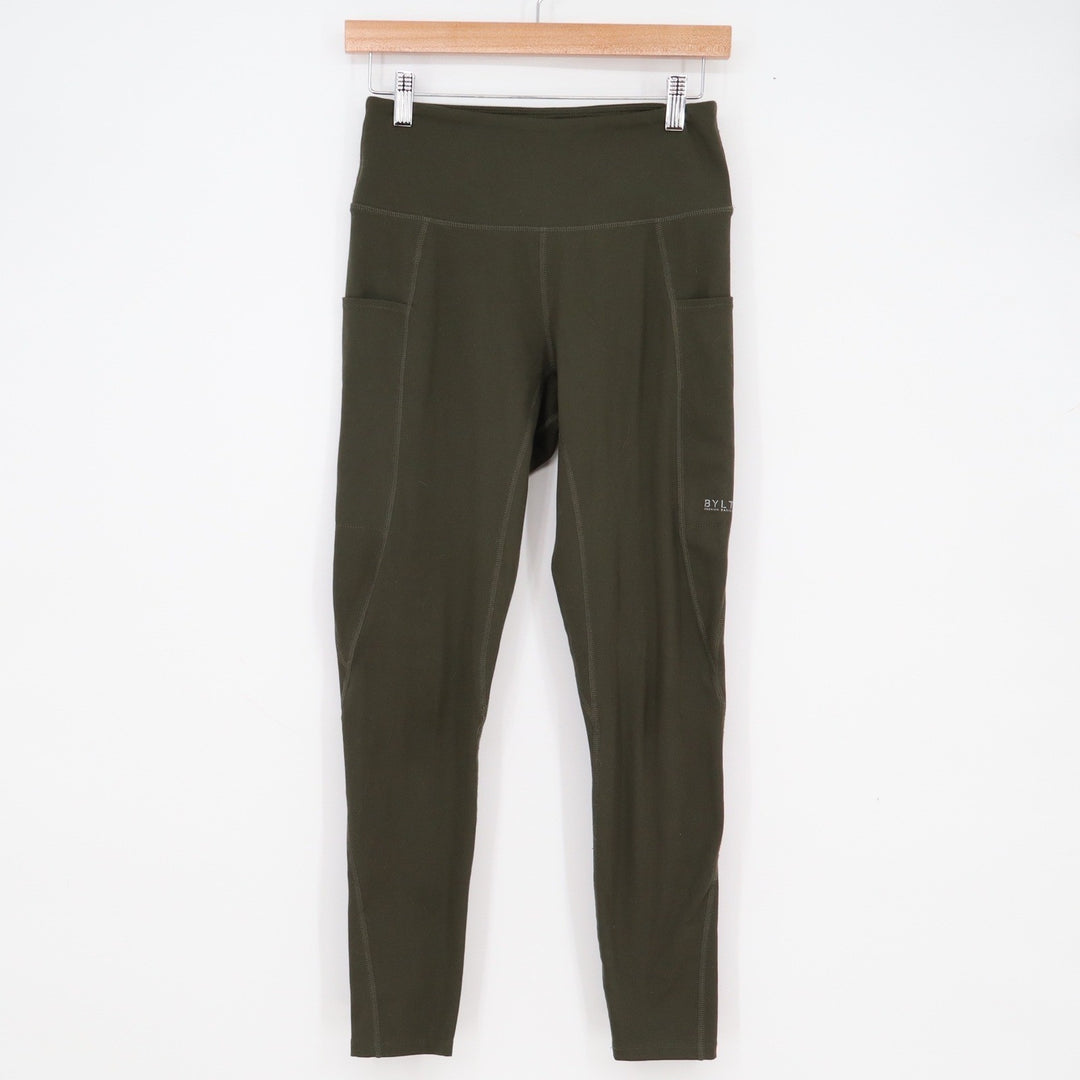 BYLT Premium Basics Essential Leggings Womens Medium Olive Green High Rise
