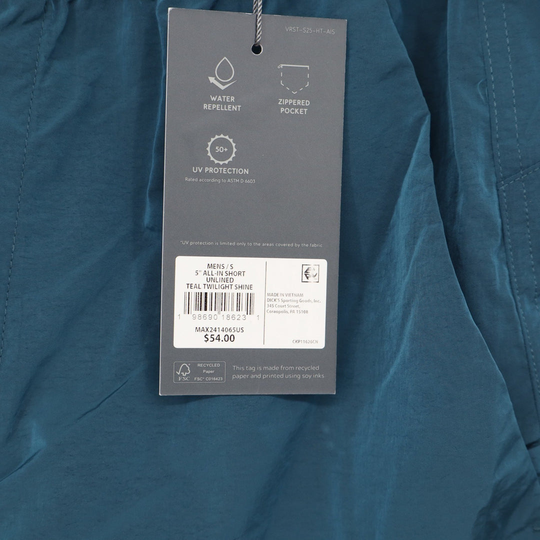 VRST Mens All-In Short 5 Inch Unlined Teal Twilight Shine Size S