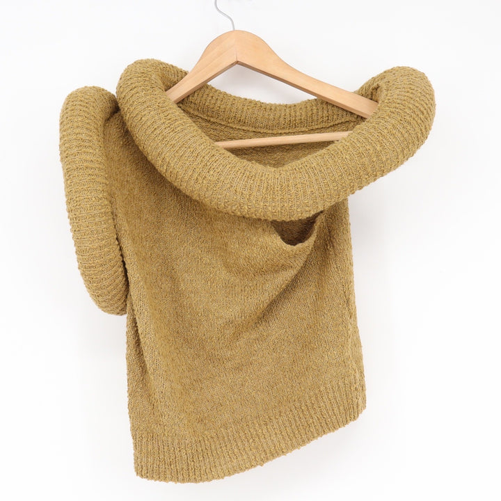 Shein Mustard Yellow Off Shoulder Textured Knit Top Small