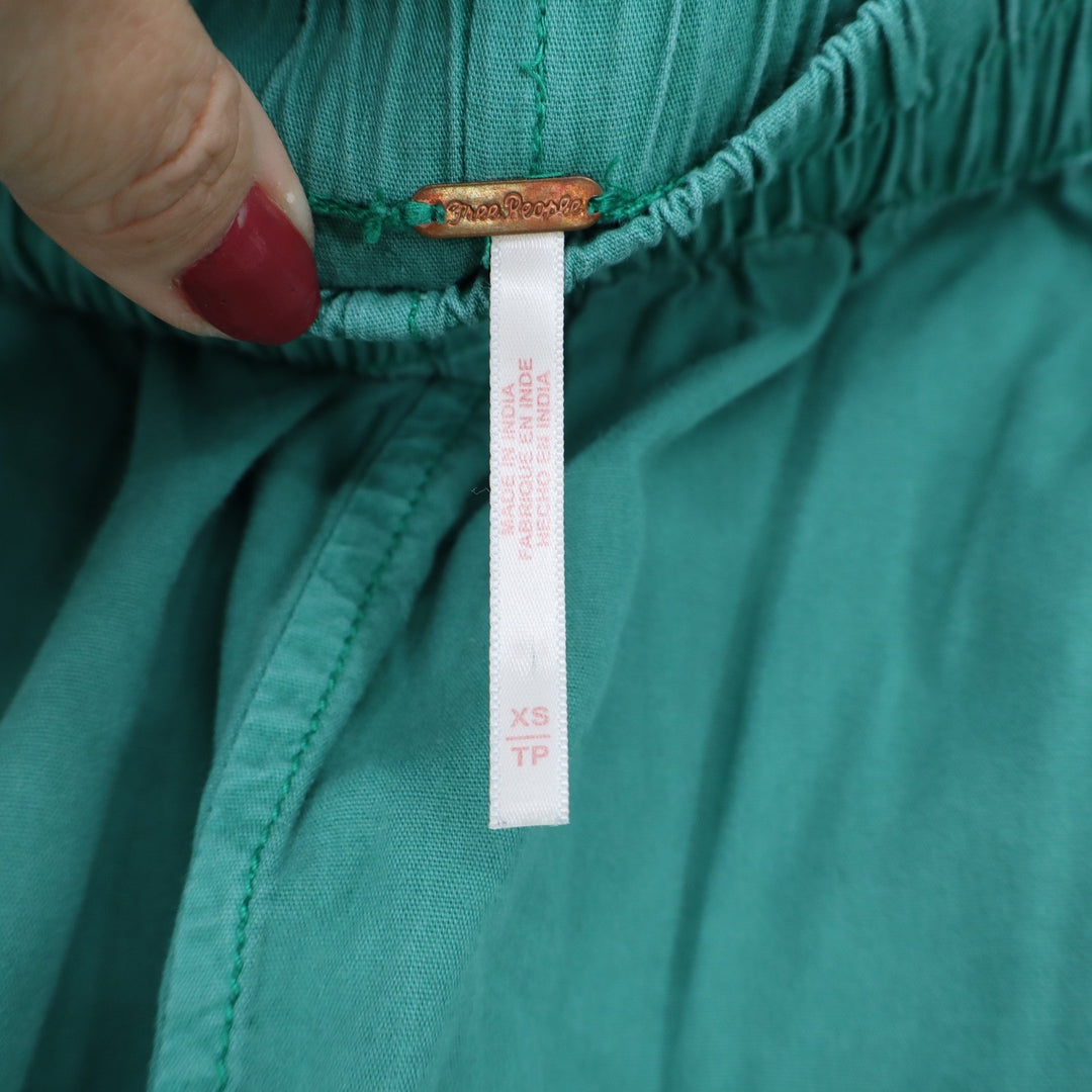 Free People Pants Womens XS Jogger Harem Green Seam Detail Excellent