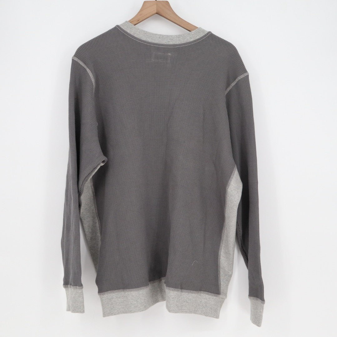 American Giant Colorblock Summit T-Shirt Mens 2XL Gray Waffle Knit Crew Neck