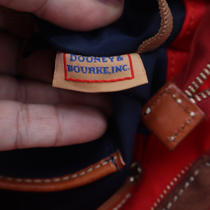 Dooney & Bourke Red Nylon Wayfarer Tote Crossbody Bag Tan Leather Trim
