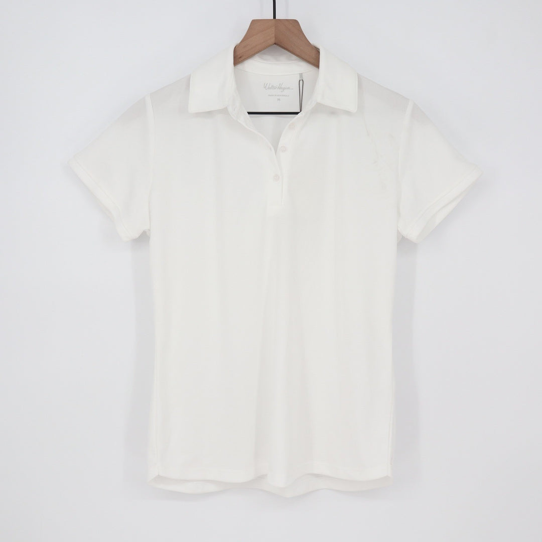 Walter Hagen Womens Clubhouse Pique Polo Shirt White Size M NWT