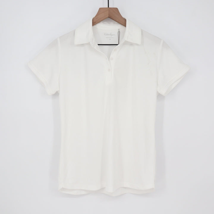 Walter Hagen Womens Clubhouse Pique Polo Shirt White Size M NWT