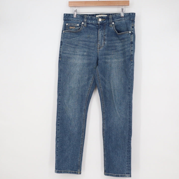 PLAC MI1 Relaxed Slim Crop Washed Blue Denim Jeans Mens Size M