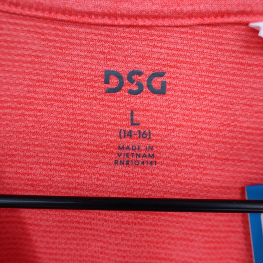DSG Boys Large 14-16 Pieced Graphic Movement Tee Cabana Coral Basketball 1989