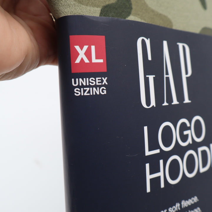 GAP Hoodie Unisex XL Olive Camo Embroidered Logo Fleece NEW