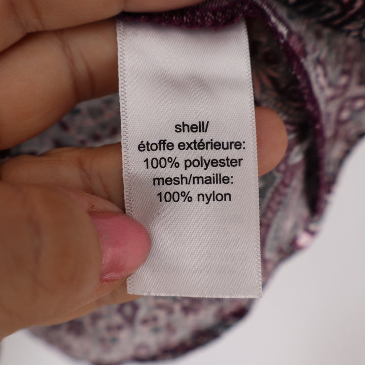Maurices Top Womens 2 Sleeveless V-Neck Burgundy Diamond Paisley Print Excellent