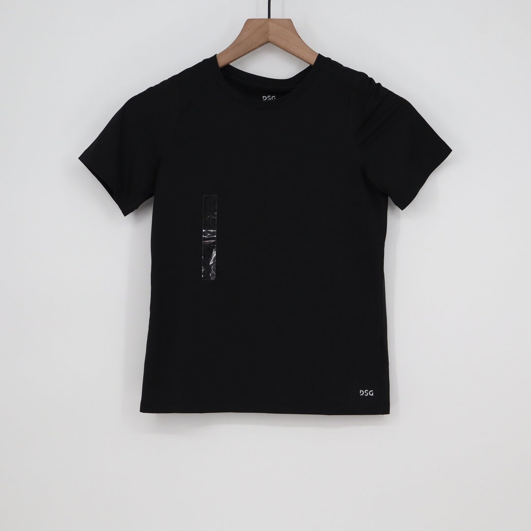 DSG Boys Movement Tee Pure Black Short Sleeve Performance Shirt Size S