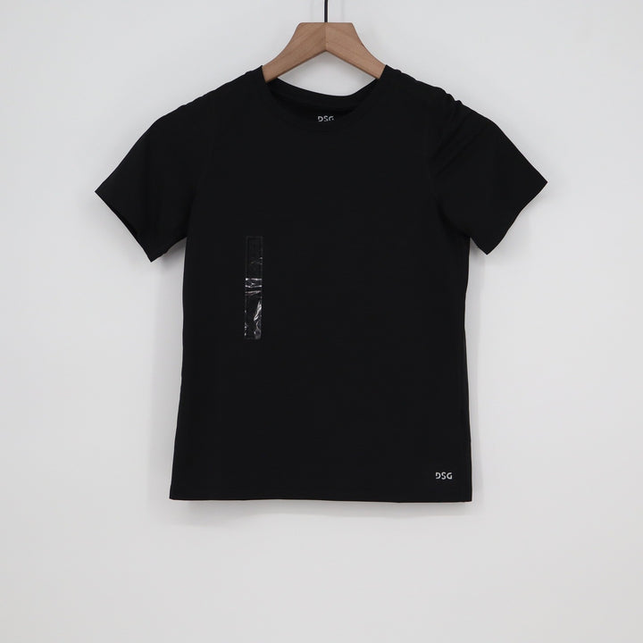 DSG Boys Movement Tee Pure Black Short Sleeve Performance Shirt Size S