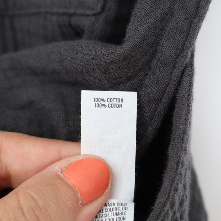 Aerie Charcoal Gray 100% Cotton Gauze Relaxed Tie Strap Overalls Size M