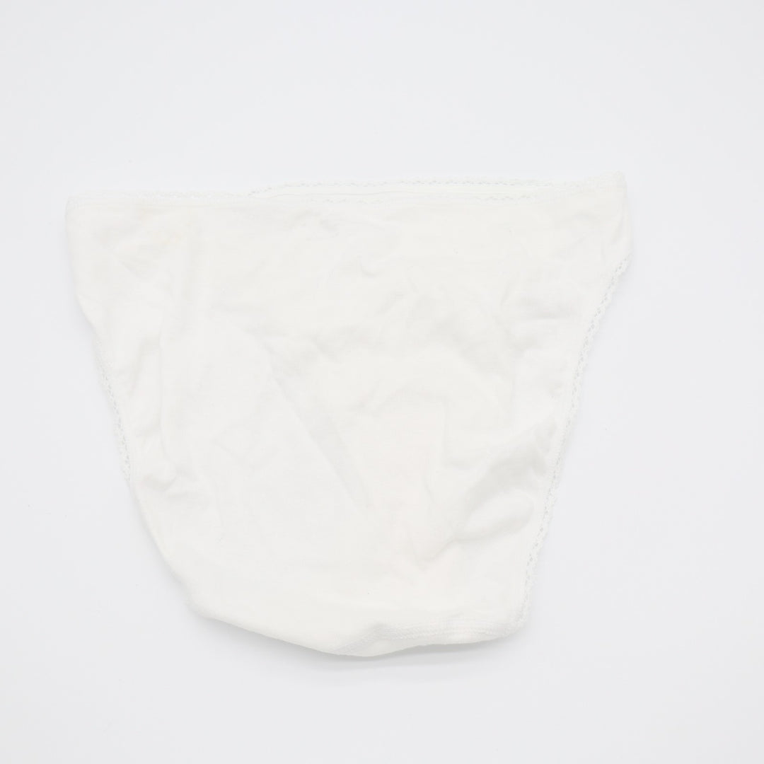 Charter Club Intimates Panties Womens Large White Cotton Lace Trim High Cut