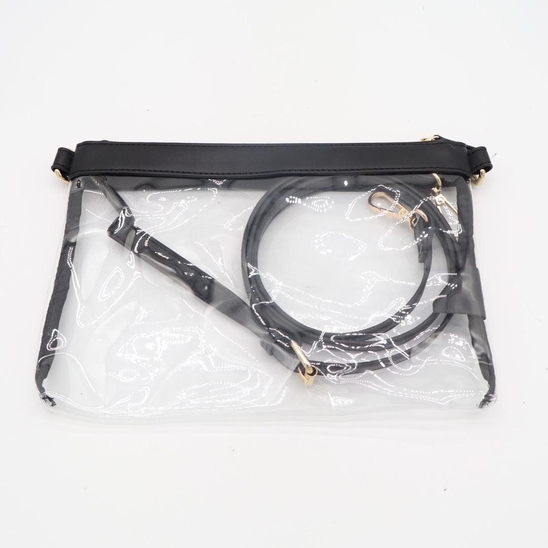 Nanette Lepore Womens Handbag Clear Transparent Adjustable Strap Crossbody Bag