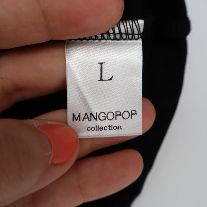 MANGOPOP Black Long Sleeve Scoop Neck Bodysuit Size L
