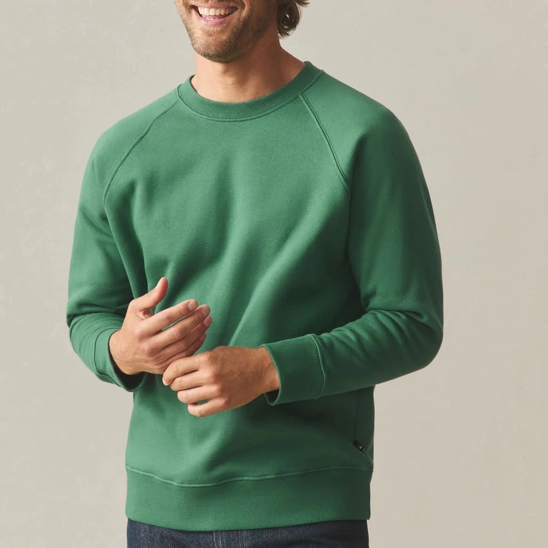 American Giant Sweatshirt Men Large Green Fleece Lined 100% Cotton Raglan Sleeve