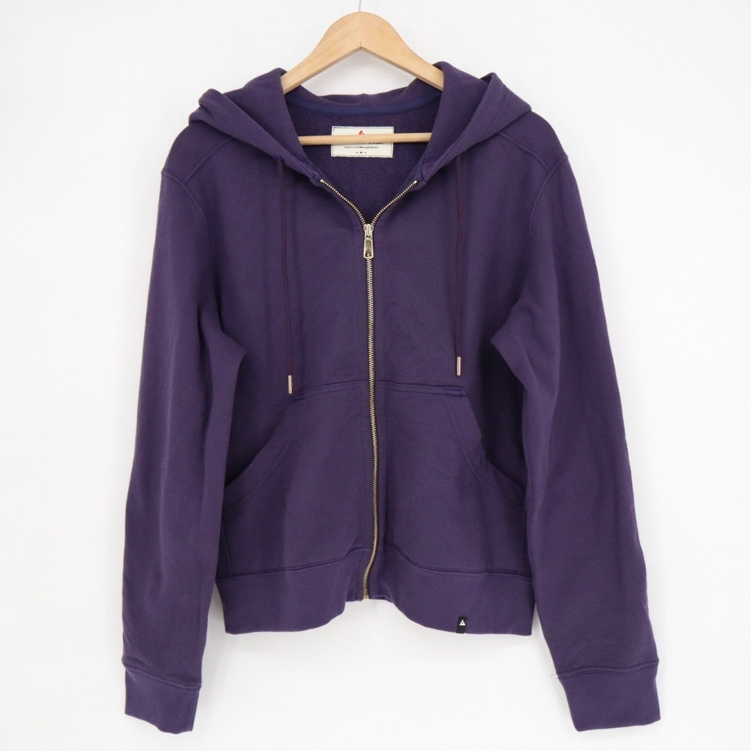 American Giant Hoodie Women Medium Purple Fleece Lined Kangaroo Pocket Full Zip