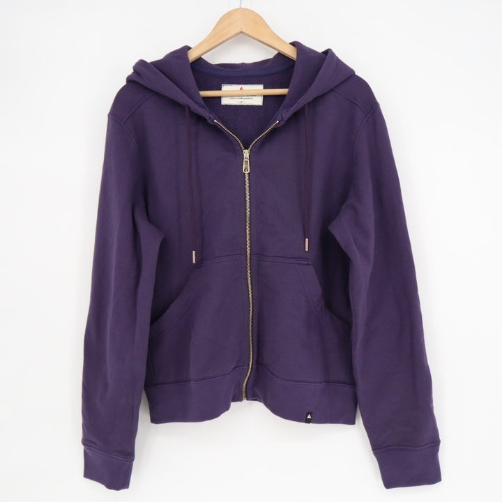 American Giant Hoodie Women Medium Purple Fleece Lined Kangaroo Pocket Full Zip