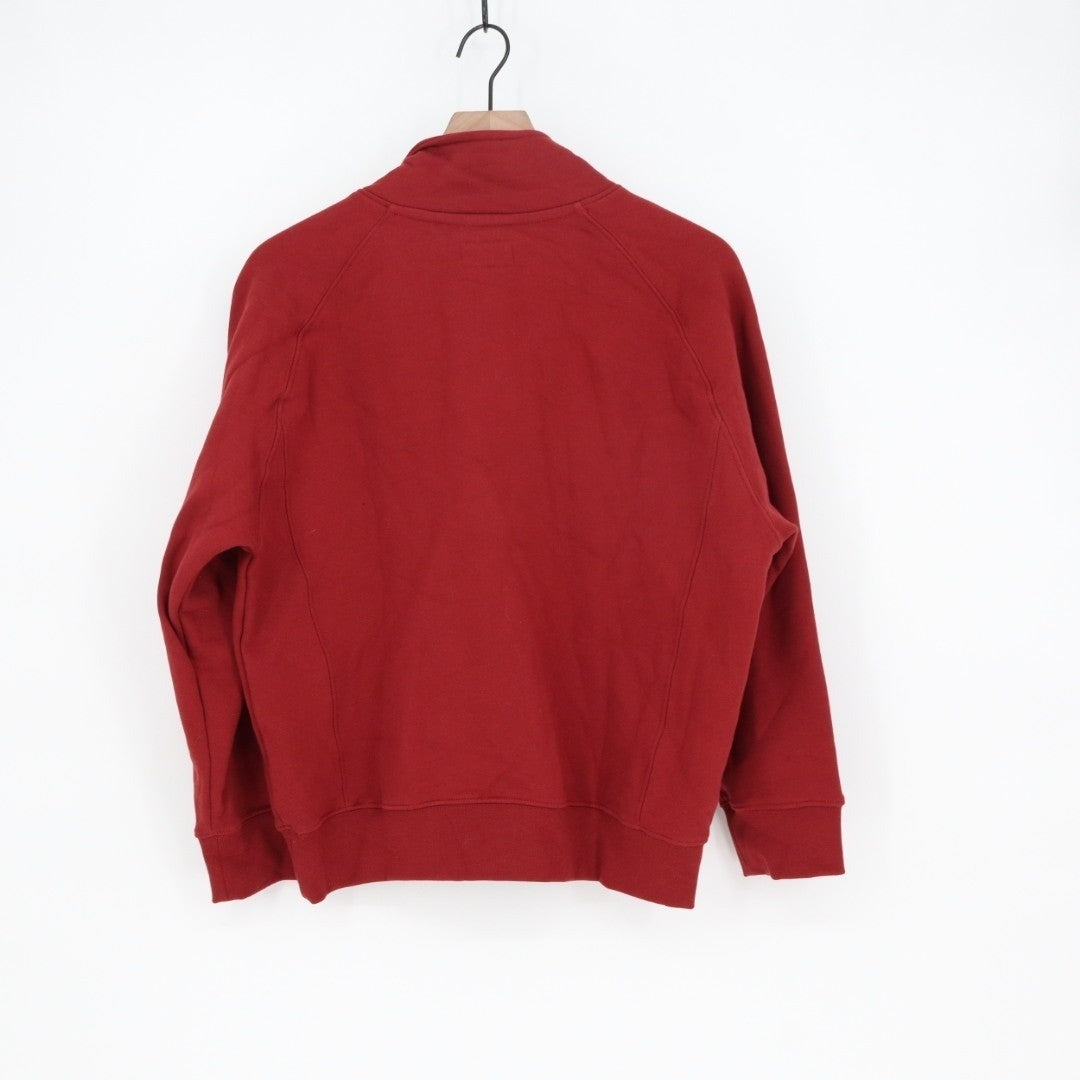 American Giant Midweight Half Zip Sweatshirt Women Small Pomegranate Relaxed Fit