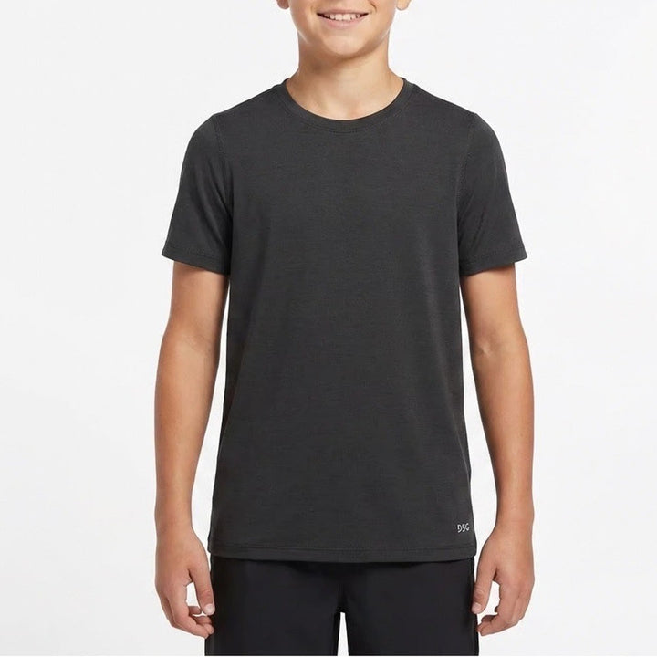 DSG Boys Movement Tee Pure Black Short Sleeve Athletic Shirt M 10-12 NWT 8931