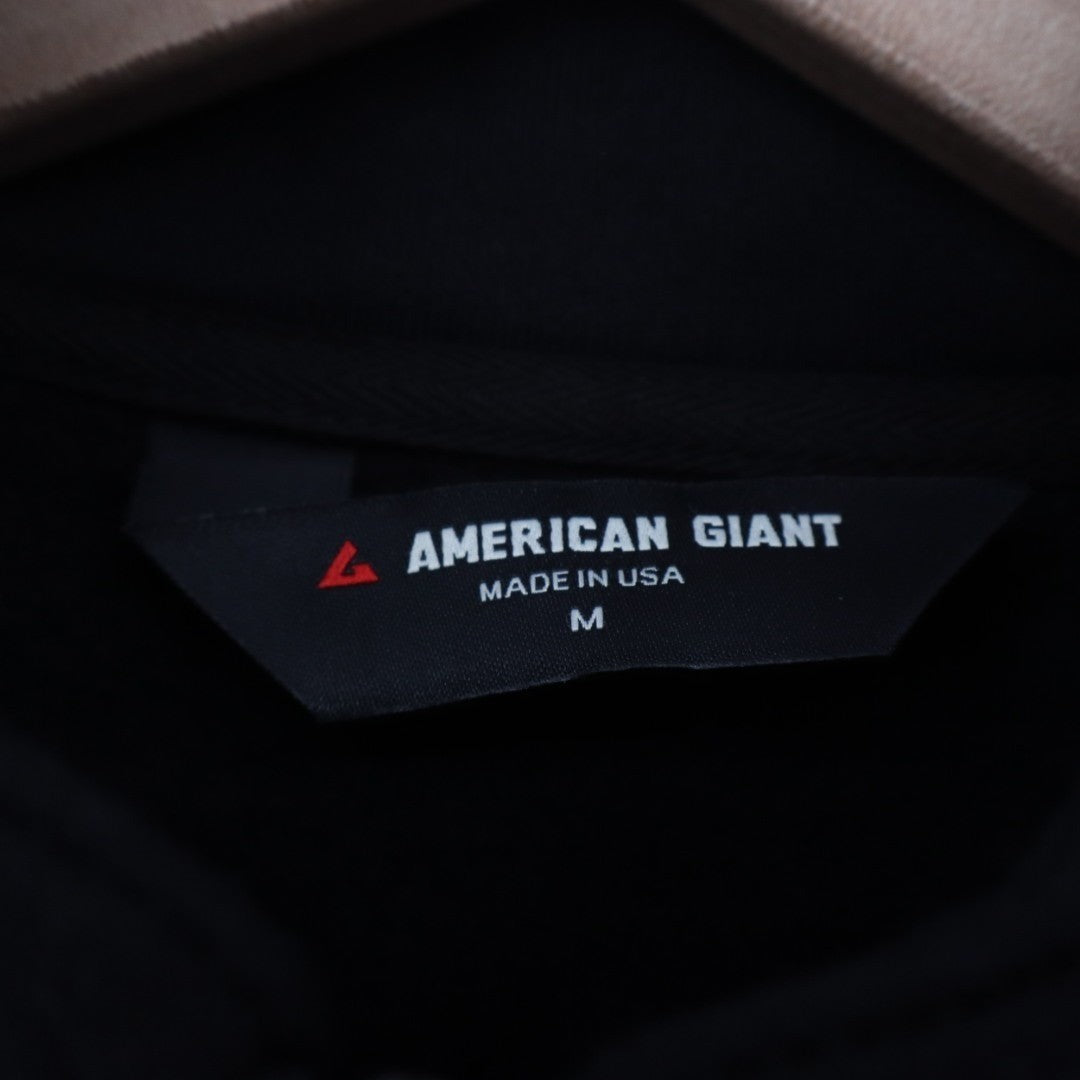 American Giant Midweight Vest Men's Medium Black Full Zip Cotton Fleece Lined