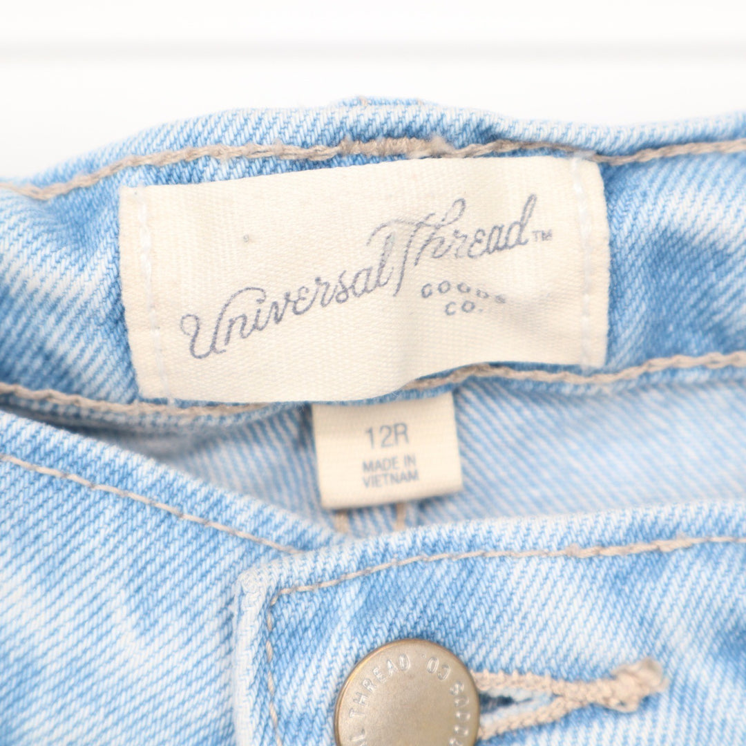 Universal Thread Womens Light Wash Distressed Straight Leg Jeans Size 12R Blue