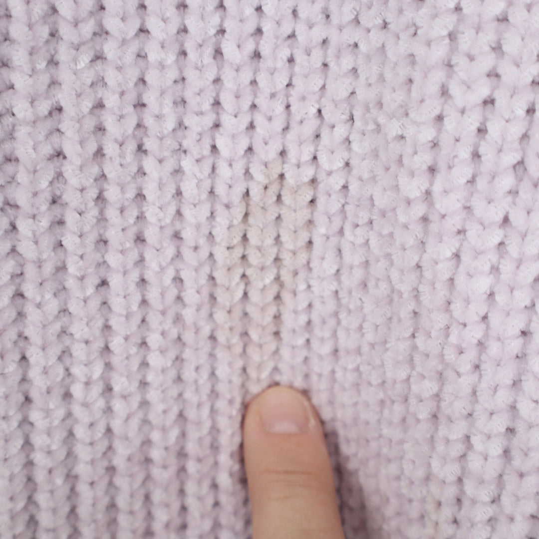 Talulah Lilac Chenille V-Neck Oversized Ribbed Knit Sweater Large