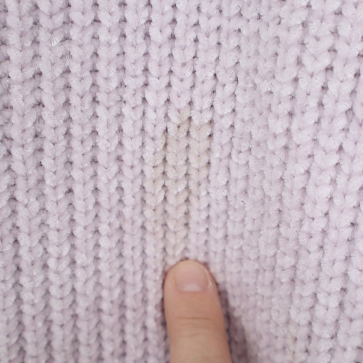 Talulah Lilac Chenille V-Neck Oversized Ribbed Knit Sweater Large