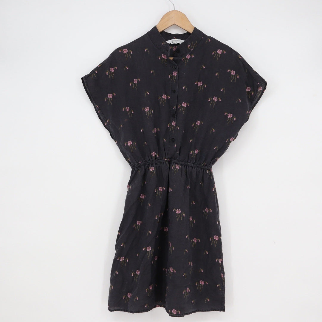 & Other Stories Stockholm Atelier Floral Mini Dress Black Pink XS Mandarin