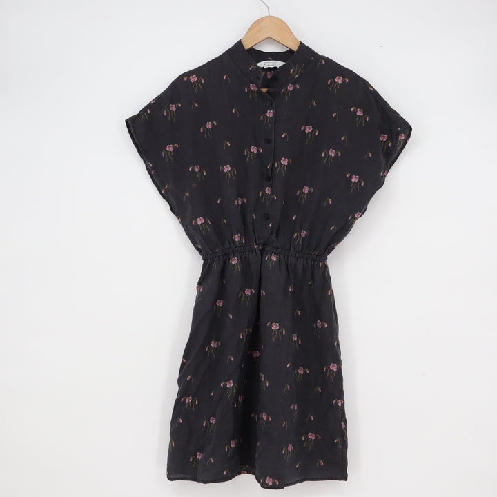 & Other Stories Stockholm Atelier Floral Mini Dress Black Pink XS Mandarin