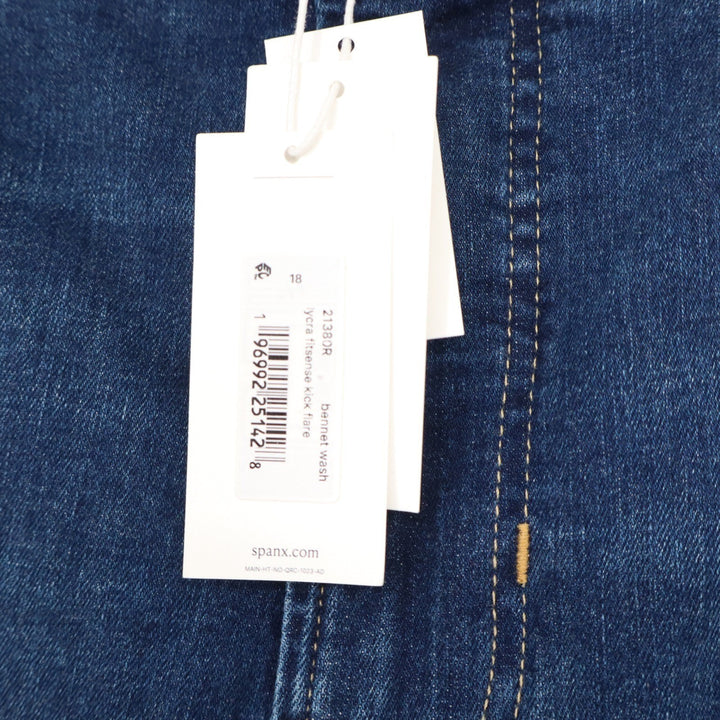 Spanx Womens Kick Flare Jeans Bennet Wash Blue High Rise Size 18 NEW