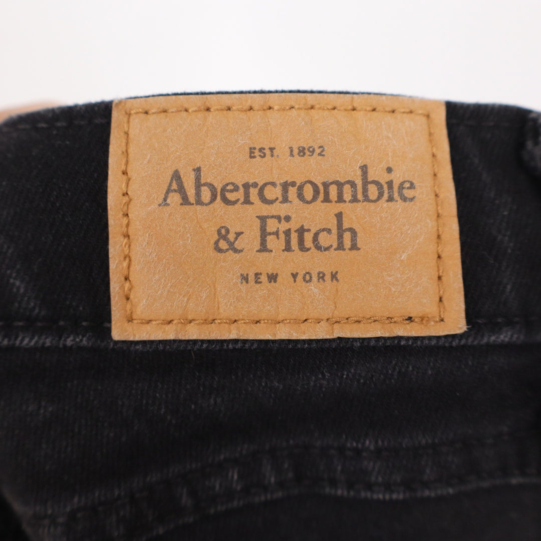 Abercrombie & Fitch Super Skinny High Rise Distressed Black Jeans 26
