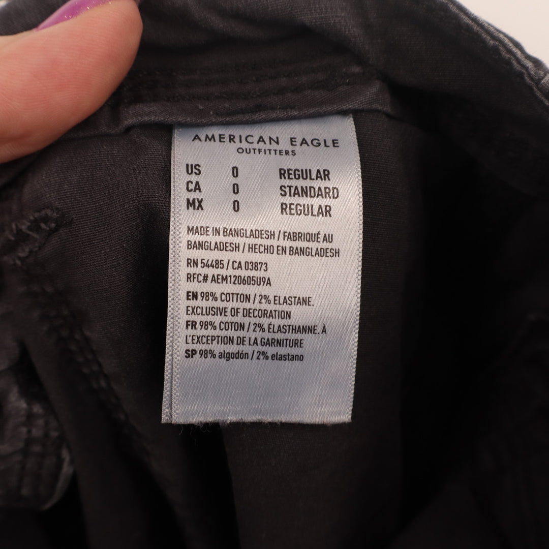 American Eagle Outfitters Convertible Baggy Cargo Jogger Pants Womens 0 Gray
