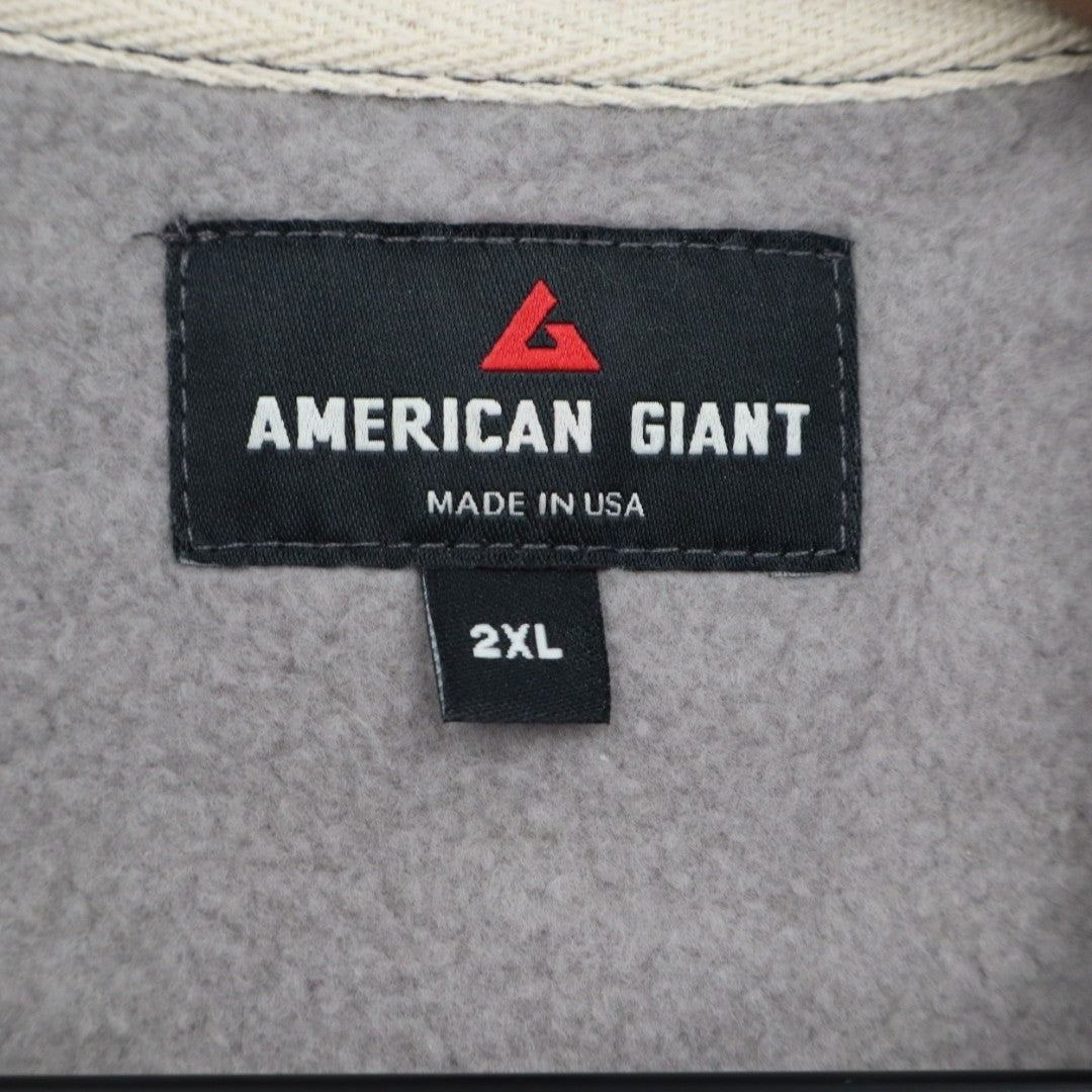 American Giant Midweight Sweatshirt Mens 2XL Gray Charcoal Colorblock Cotton