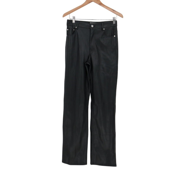Zara ZW '90s Pants Womens 4 Black Faux Leather Wide Leg Outdoor Streetwear