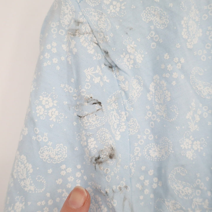 Charter Club 2-PC Pajamas Set Womens XL Blue Floral Button Front Straight Leg