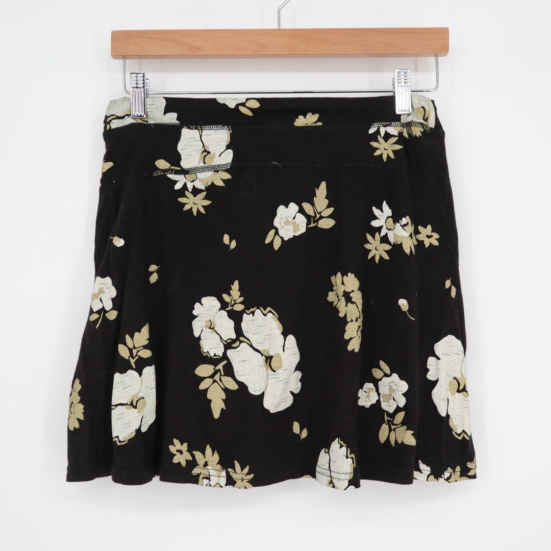 Toad&Co Floral Skort Black Organic Cotton Tencel Blend Active Skirt Small
