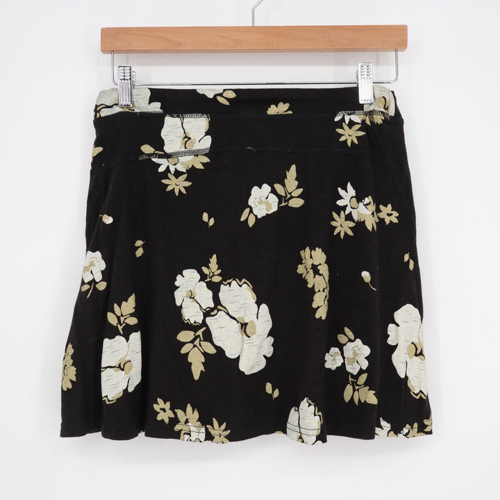 Toad&Co Floral Skort Black Organic Cotton Tencel Blend Active Skirt Small
