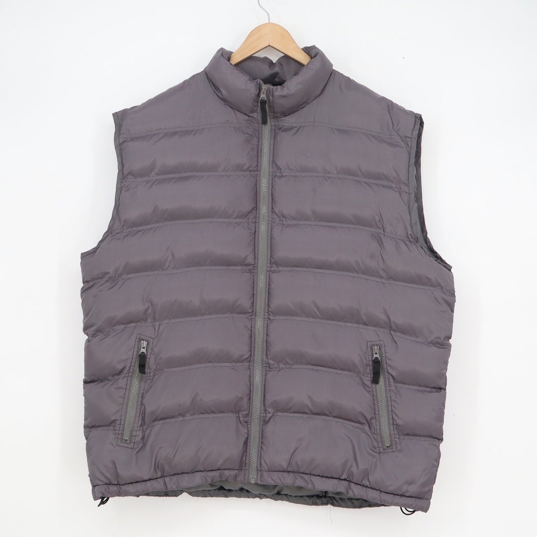CSG Champs Sports Gear Mens 2XL Gray Puffer Vest Quilted Full Zip Sleeveless