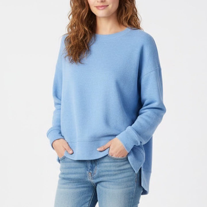 Aerie Sweatshirt Womens Large Blue Beach Fleece Long Sleeve Crew Neck Pullover