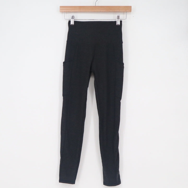 Kirkland Signature Womens High Waisted Active Leggings Black Heather XS
